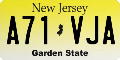 NJ license plate A71VJA