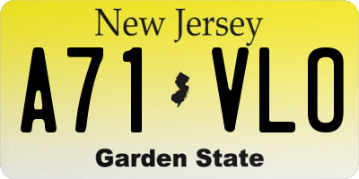 NJ license plate A71VLO