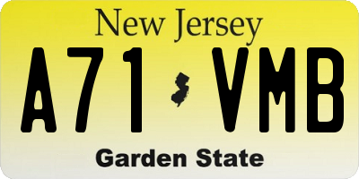 NJ license plate A71VMB