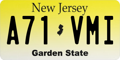 NJ license plate A71VMI