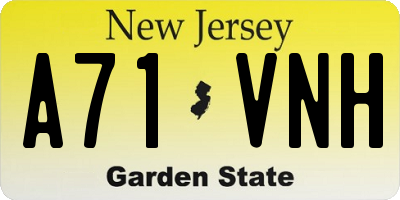 NJ license plate A71VNH
