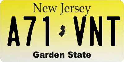 NJ license plate A71VNT