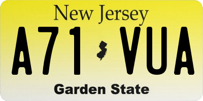 NJ license plate A71VUA