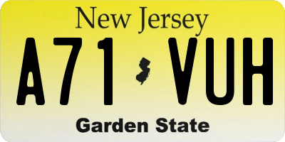 NJ license plate A71VUH