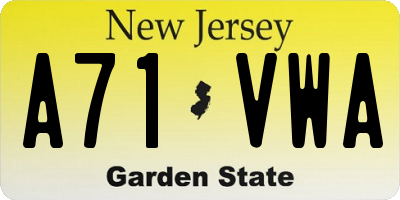 NJ license plate A71VWA