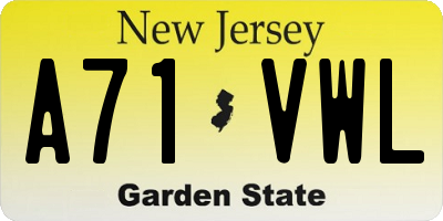 NJ license plate A71VWL