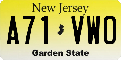 NJ license plate A71VWO