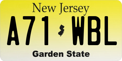 NJ license plate A71WBL