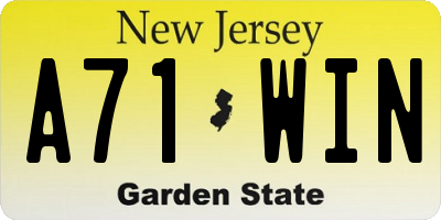 NJ license plate A71WIN