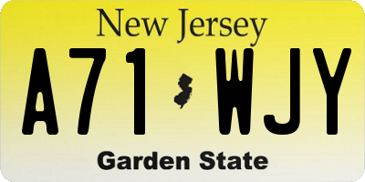NJ license plate A71WJY