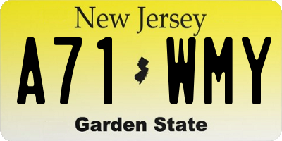 NJ license plate A71WMY