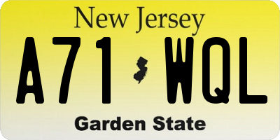 NJ license plate A71WQL