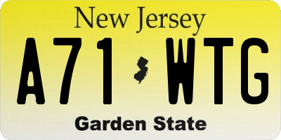 NJ license plate A71WTG