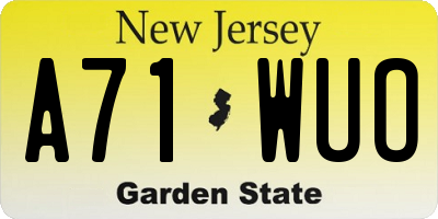 NJ license plate A71WUO