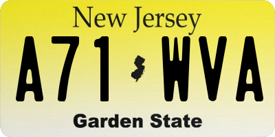 NJ license plate A71WVA