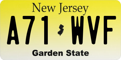 NJ license plate A71WVF