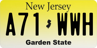 NJ license plate A71WWH