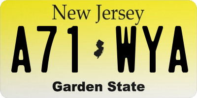 NJ license plate A71WYA