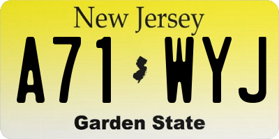 NJ license plate A71WYJ
