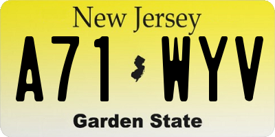 NJ license plate A71WYV