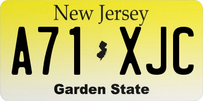 NJ license plate A71XJC