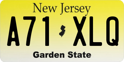 NJ license plate A71XLQ