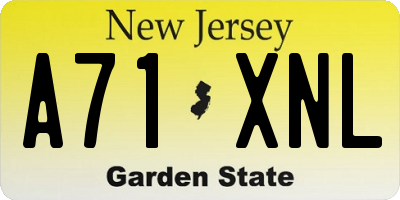 NJ license plate A71XNL