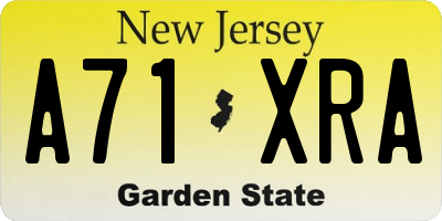 NJ license plate A71XRA