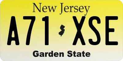NJ license plate A71XSE