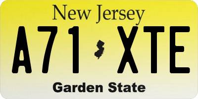 NJ license plate A71XTE
