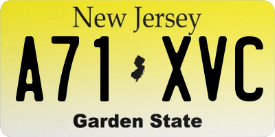 NJ license plate A71XVC