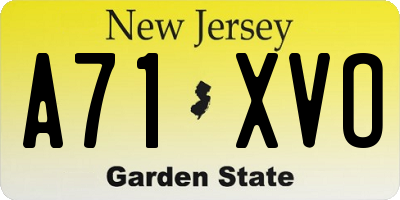 NJ license plate A71XVO