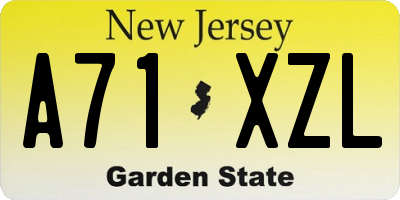 NJ license plate A71XZL