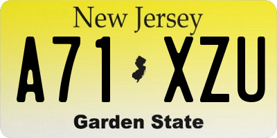 NJ license plate A71XZU