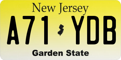 NJ license plate A71YDB