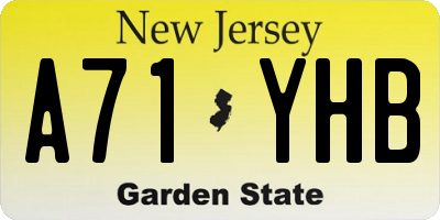 NJ license plate A71YHB