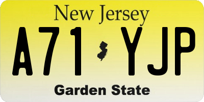 NJ license plate A71YJP
