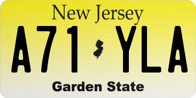 NJ license plate A71YLA