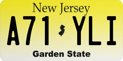 NJ license plate A71YLI