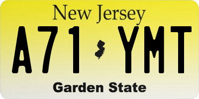 NJ license plate A71YMT