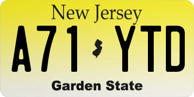 NJ license plate A71YTD