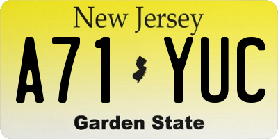 NJ license plate A71YUC
