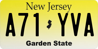NJ license plate A71YVA