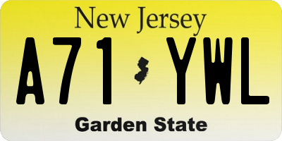 NJ license plate A71YWL