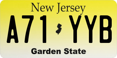 NJ license plate A71YYB