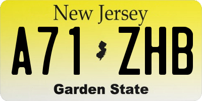 NJ license plate A71ZHB