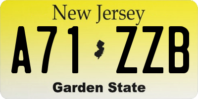 NJ license plate A71ZZB