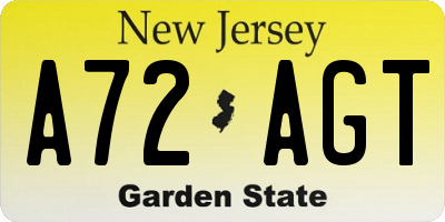 NJ license plate A72AGT