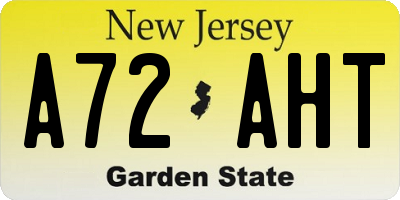 NJ license plate A72AHT