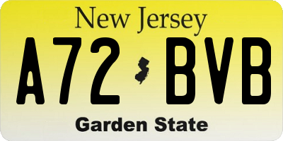 NJ license plate A72BVB